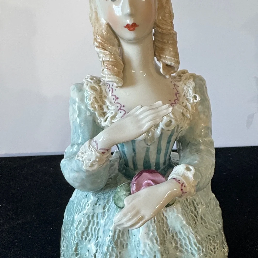 Vintage Cordey Ceramics Woman's Bust with Roses 10
